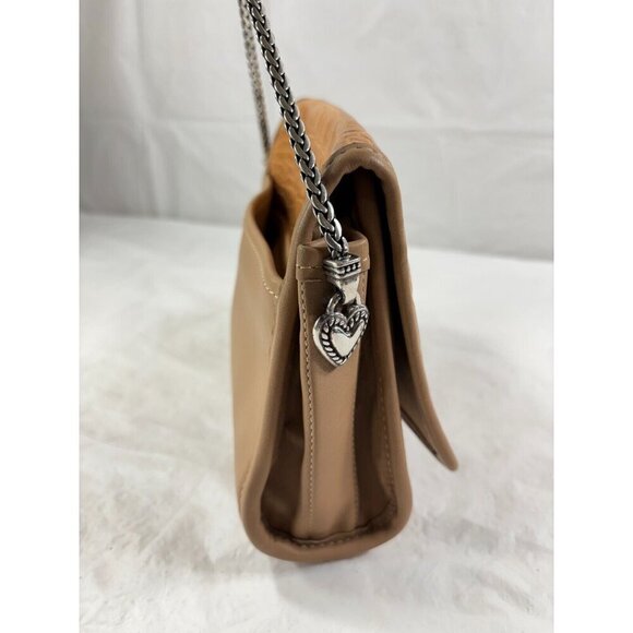 Brighton Tan Leather Croc embossed Shoulder Bag - Picture 5 of 11